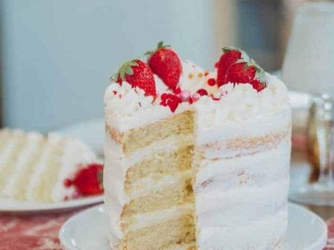 Strawberry Naked Cake with Rose Buttercream