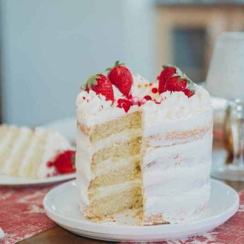 Strawberry Naked Cake with Rose Buttercream