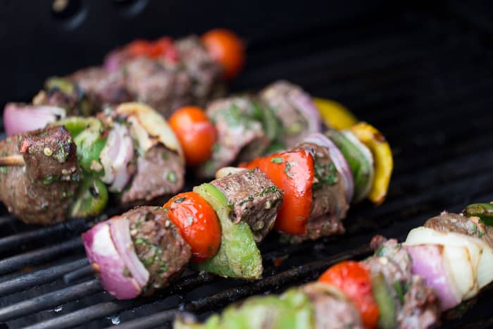 Beef Kebabs with Chimichurri Sauce