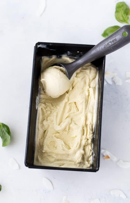 Homemade Coconut Basil Ice Cream Recipe