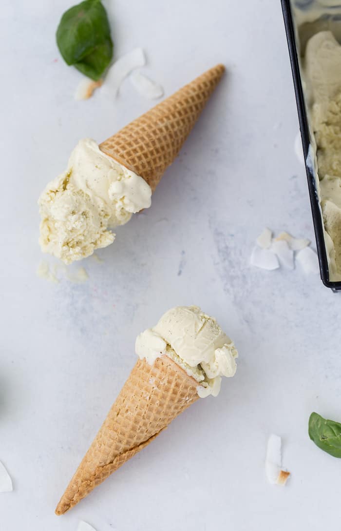 Coconut Basil Ice Cream