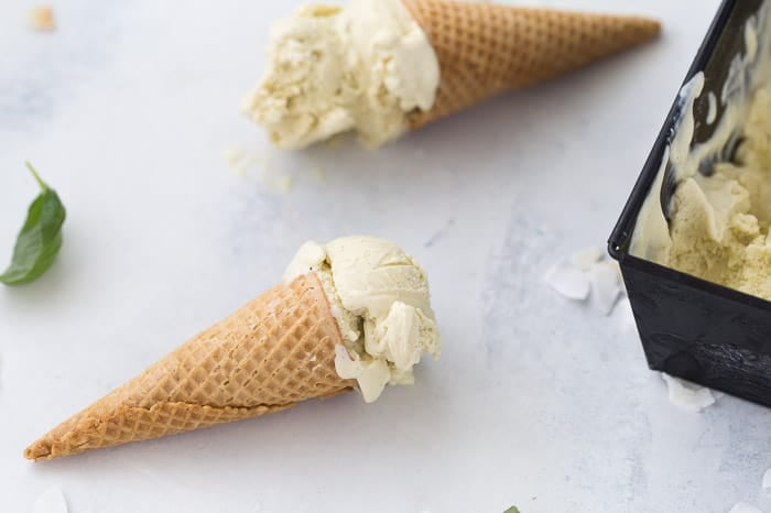 Coconut Basil Ice Cream