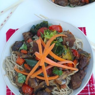 Ginger Soy Beef Stir-Fry with Chile Tomatoes