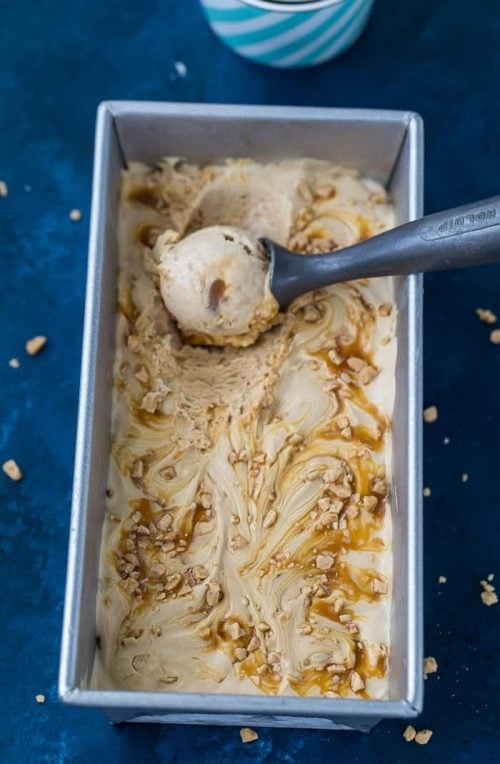 no-churn coffee caramel ice cream