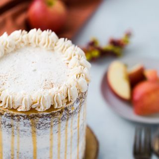 apple spice layer cake with cinnamon frosting