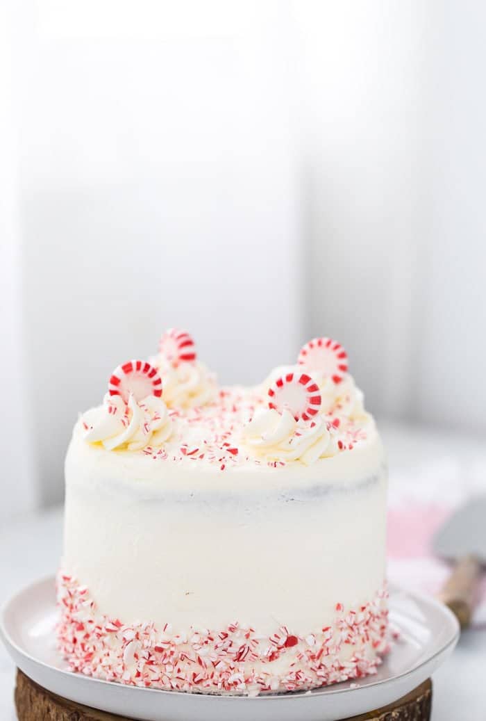 Peppermint Cloud Cake {Chocolate Cake with Sweet Peppermint Cream}