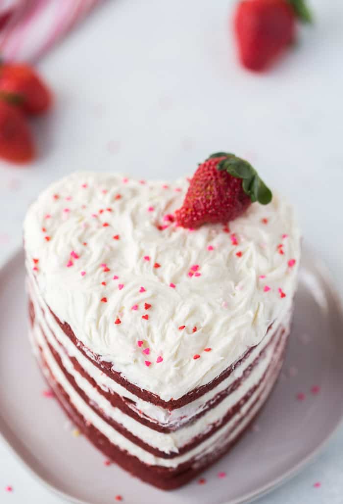 Heart-Shaped Red Velvet Cake