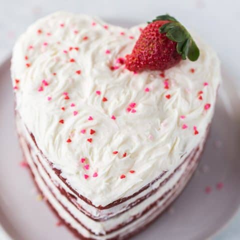 Heart-Shaped Red Velvet Cake