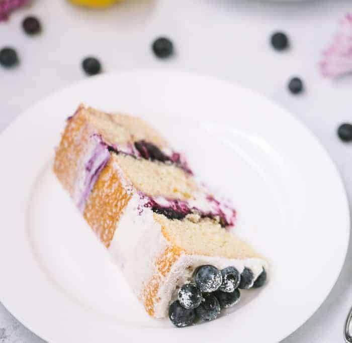 Lemon Blueberry Cake With Whipped Cream Cheese Frosting