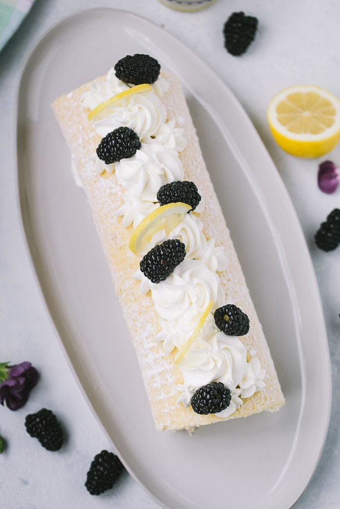 Blackberry Lemon Roll Cake