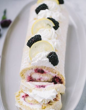 Blackberry Lemon Roll Cake