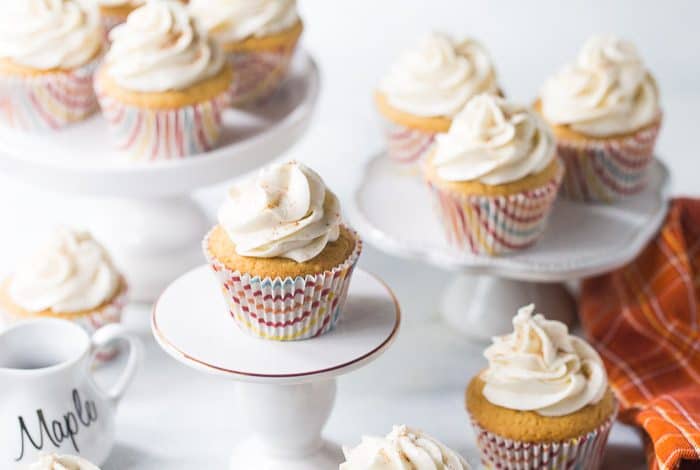 Cinnamon Cupcakes with Maple Frosting 