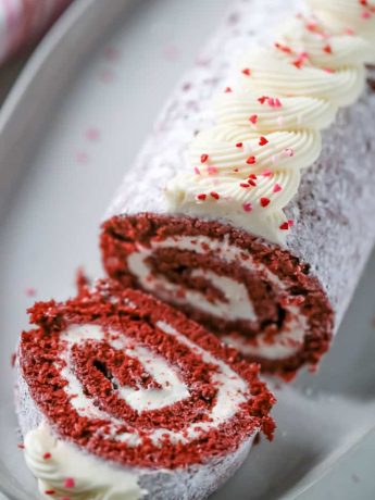 red velvet roll cake