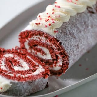 red velvet roll cake