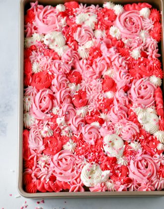 valentine's day sheet cake