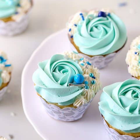 blue birthday cupcake