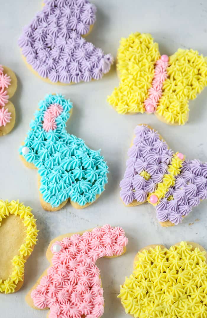 Colorful Spring Cookies for Easter - Buttercream Sugar Cookies