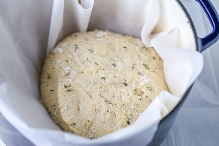 No Knead Rosemary Sea Salt Bread