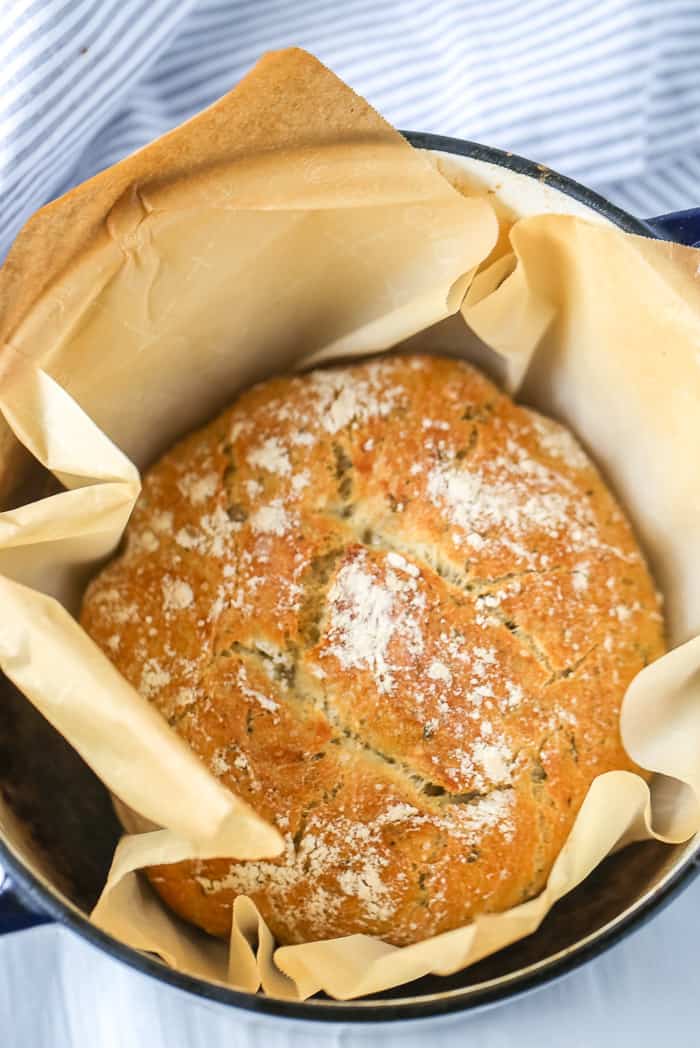 No Knead Rosemary Sea Salt Bread