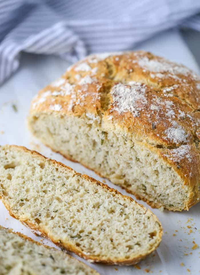 No Knead Rosemary Sea Salt Bread