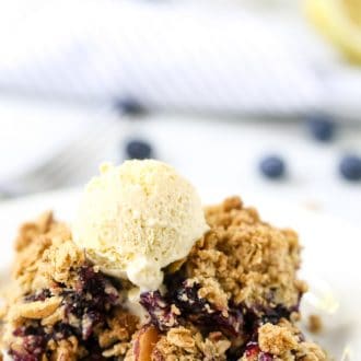 Blueberry Crumble with a Browned Butter Oat Topping