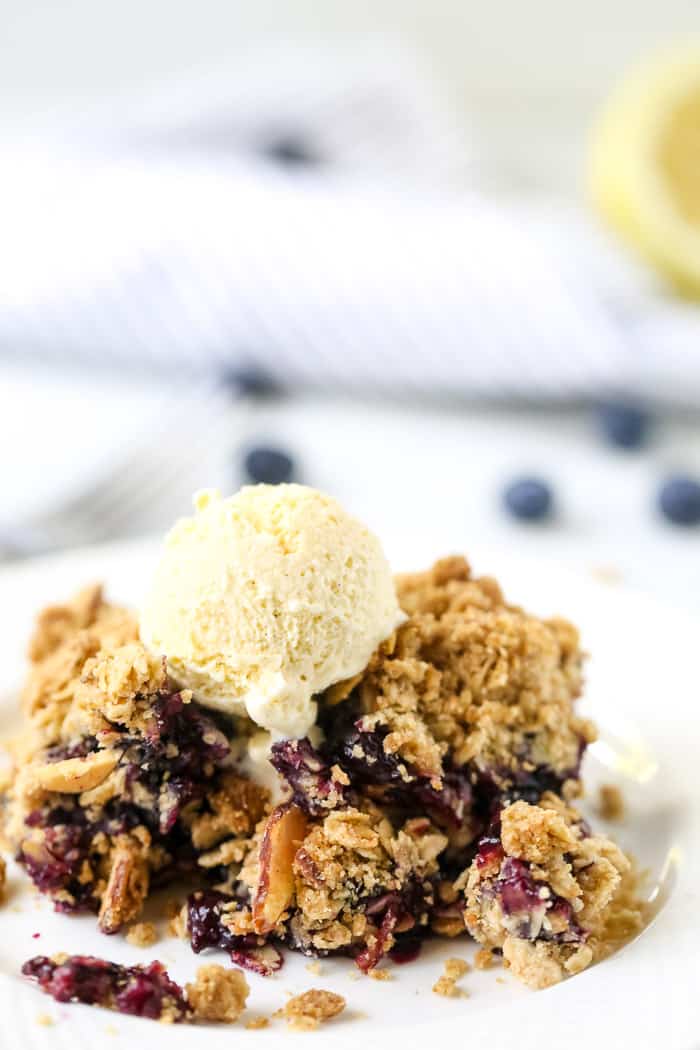 Blueberry Crumble with a Browned Butter Oat Topping