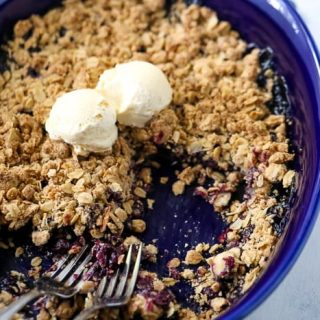 Blueberry Crumble with a Browned Butter Oat Topping