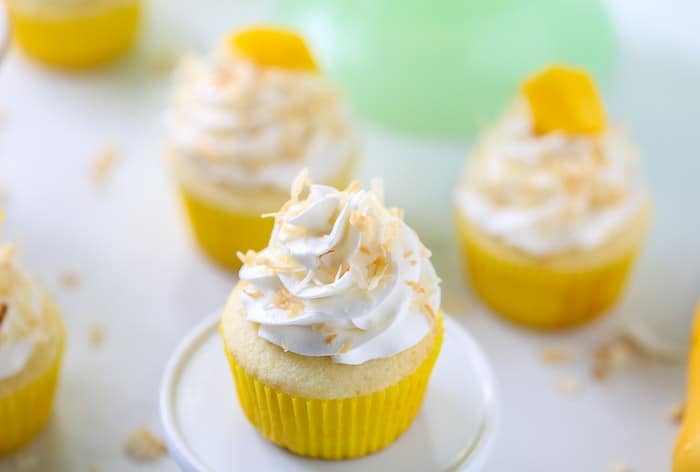 Tropical Mango Coconut Cupcakes