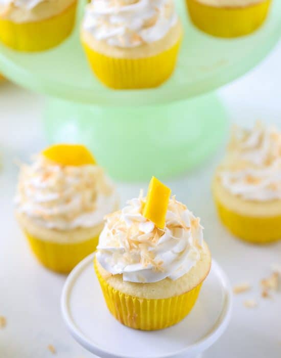 Tropical Mango Coconut Cupcakes