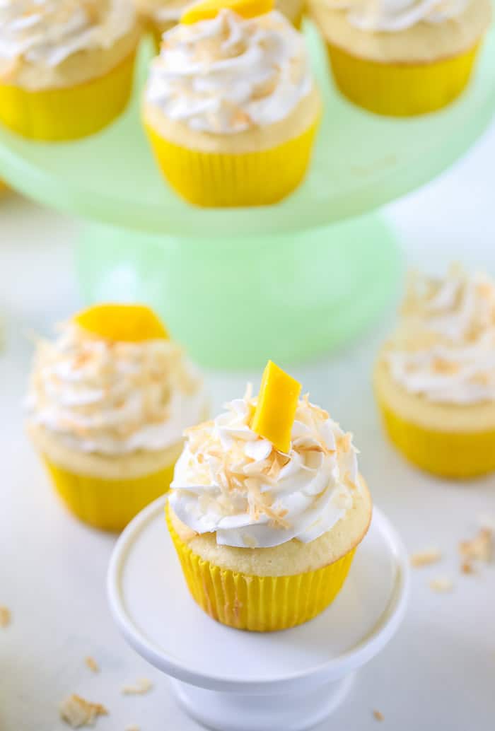 Tropical Mango Coconut Cupcakes