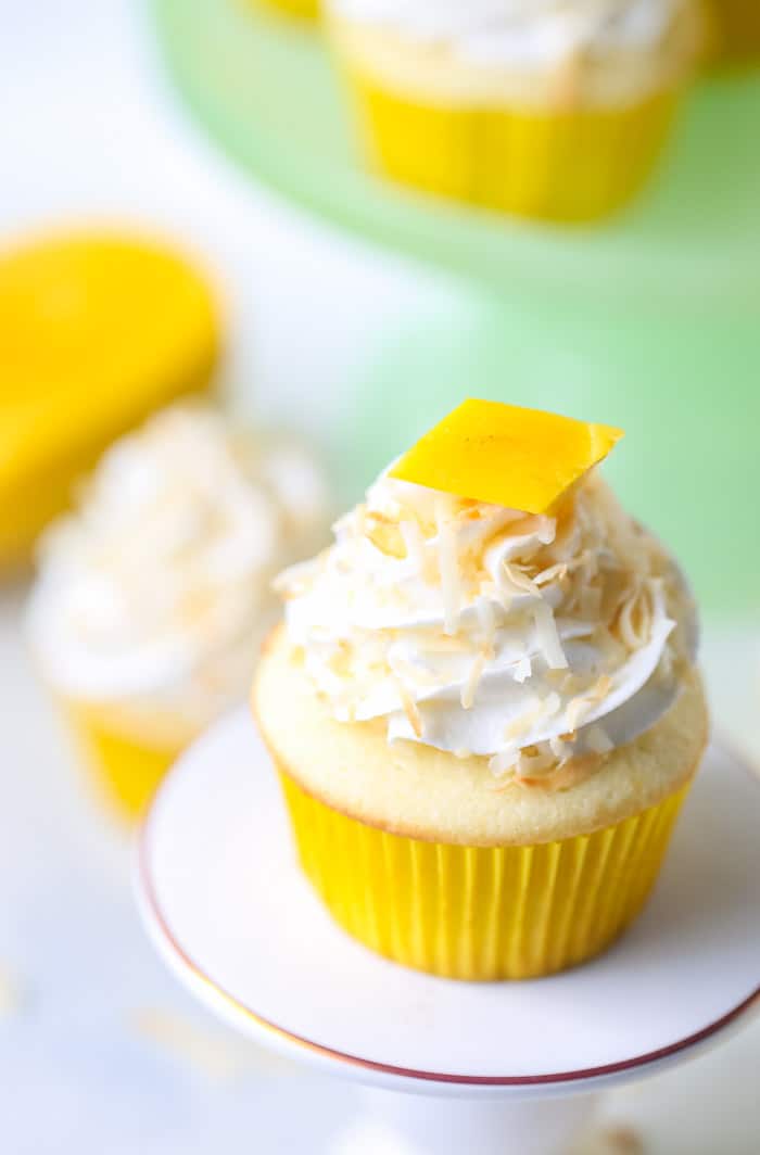 Tropical Mango Coconut Cupcakes