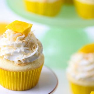 Tropical Mango Coconut Cupcakes