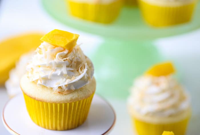 Tropical Mango Coconut Cupcakes