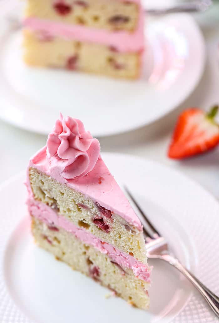 Strawberry Cake with Strawberry Frosting