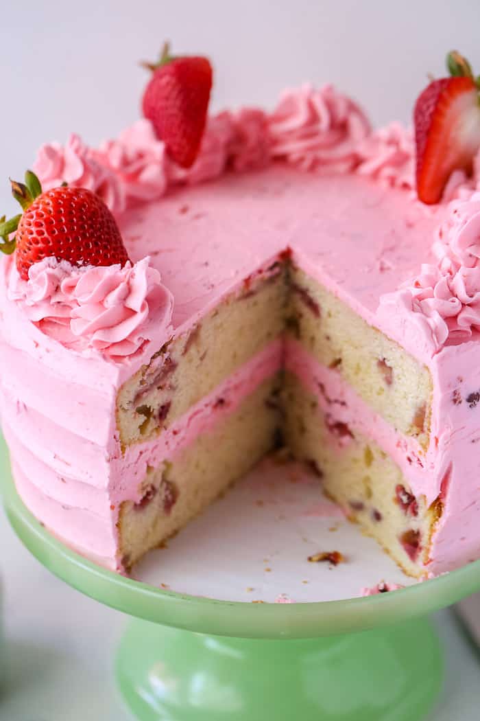 Strawberry Cake with Strawberry Frosting