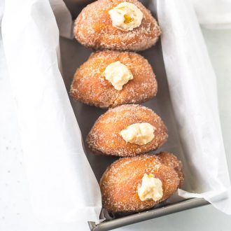 Caramelized Pears and Mascarpone Donuts
