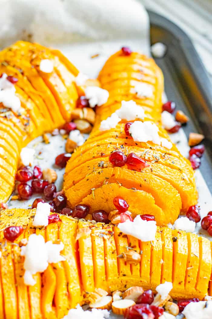 Roasted Hasselback Butternut Squash