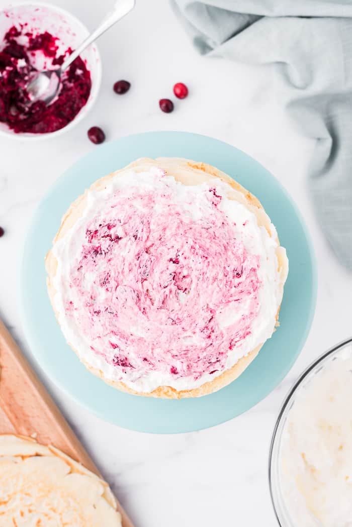 Cranberry Hazelnut Crepe Cake