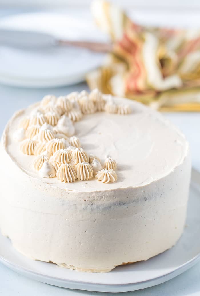 Spiced Pumpkin Cake with Brown Sugar Swiss Meringue Buttercream