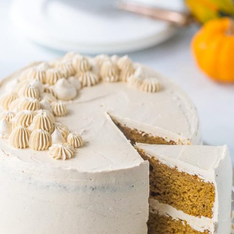 Spiced Pumpkin Cake with Brown Sugar Swiss Meringue Buttercream