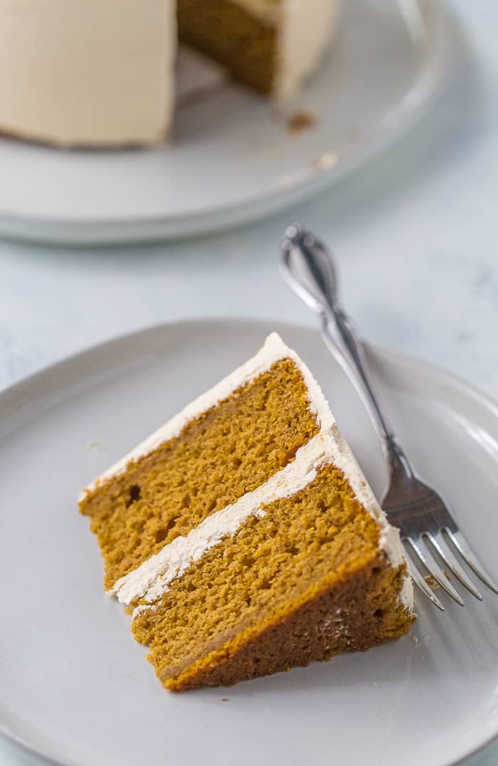 Spiced Pumpkin Cake with Brown Sugar Swiss Meringue Buttercream