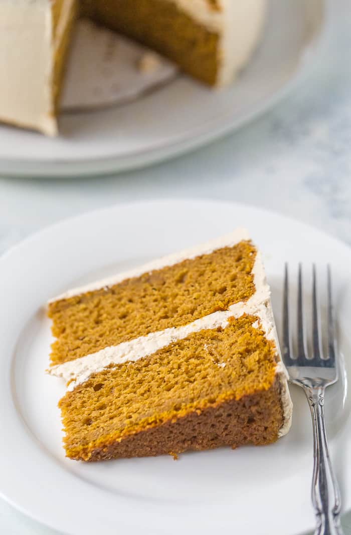 Spiced Pumpkin Cake with Brown Sugar Swiss Meringue Buttercream