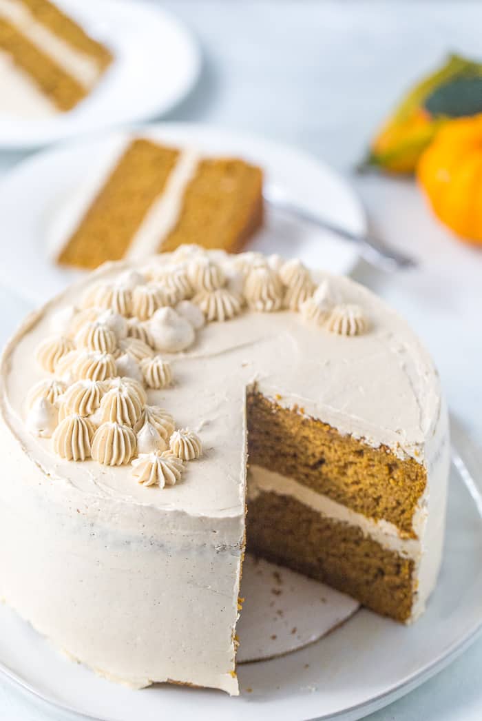 Spiced Pumpkin Cake with Brown Sugar Swiss Meringue Buttercream