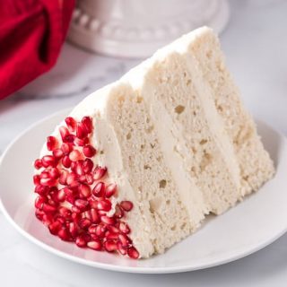 White Chocolate Pomegranate Vanilla Cake