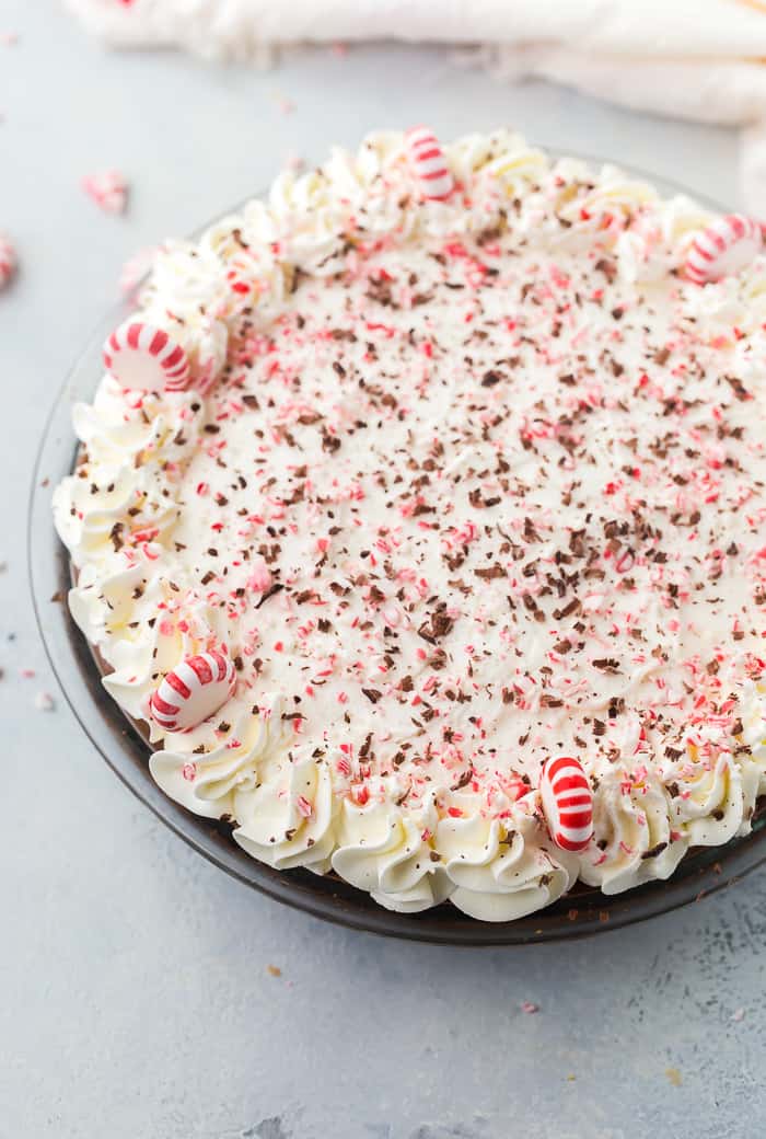 No Bake Peppermint Mocha Pie