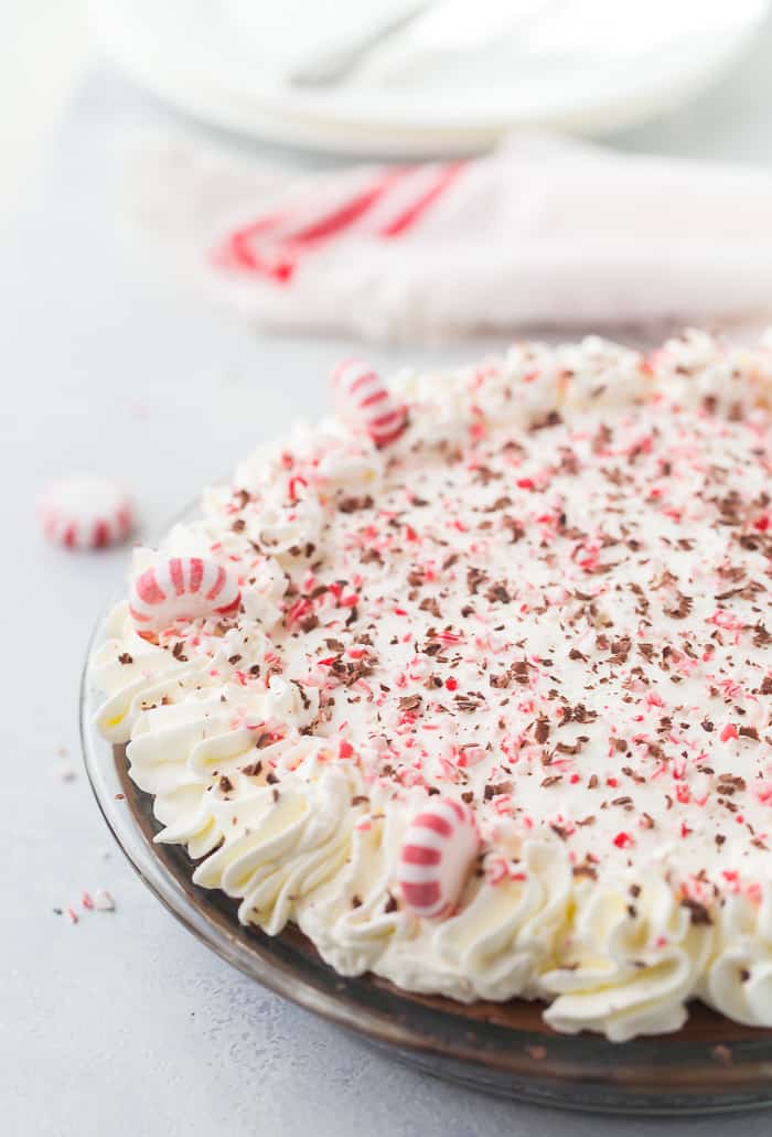 No Bake Peppermint Mocha Pie