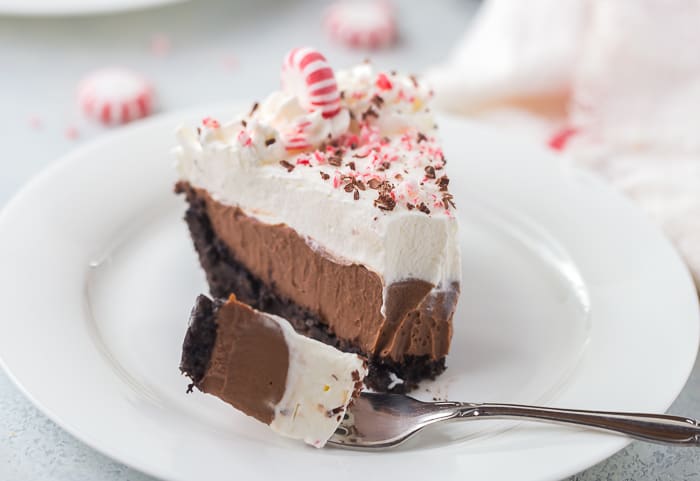 No Bake Peppermint Mocha Pie