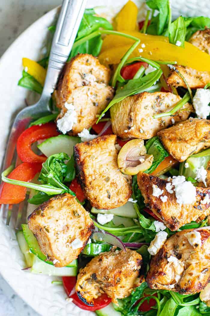 Chicken Souvlaki Salad Bowl