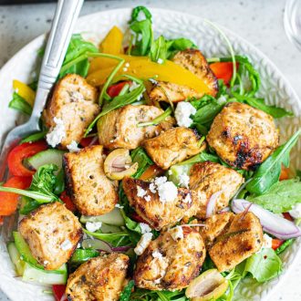 Chicken Souvlaki Salad Bowl
