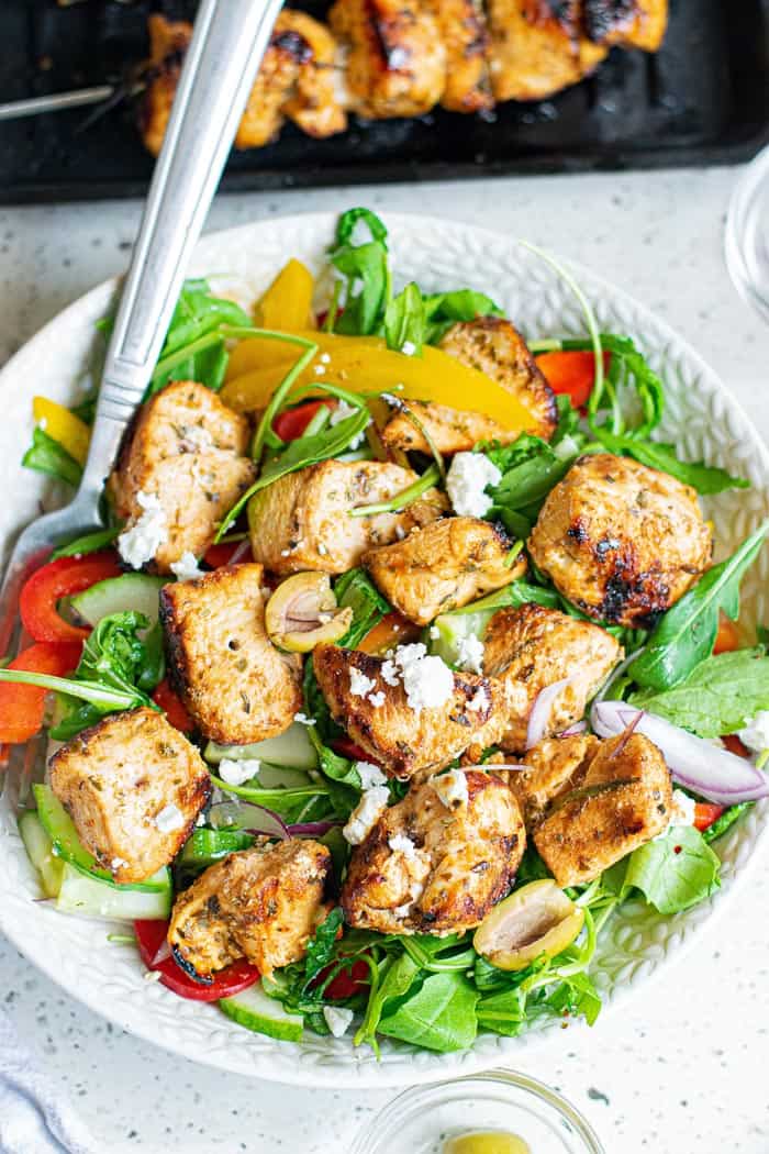 Chicken Souvlaki Salad Bowl